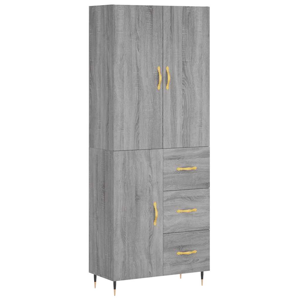 vidaXL Witrynka szary dąb sonoma 69,5x34x180cm materiał drewnopochodny