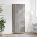 vidaXL Witrynka szary dąb sonoma 69,5x34x180cm materiał drewnopochodny
