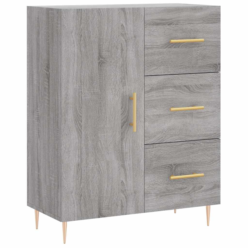vidaXL Witrynka szary dąb sonoma 69,5x34x180cm materiał drewnopochodny