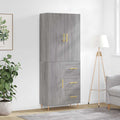 vidaXL Witrynka szary dąb sonoma 69,5x34x180cm materiał drewnopochodny