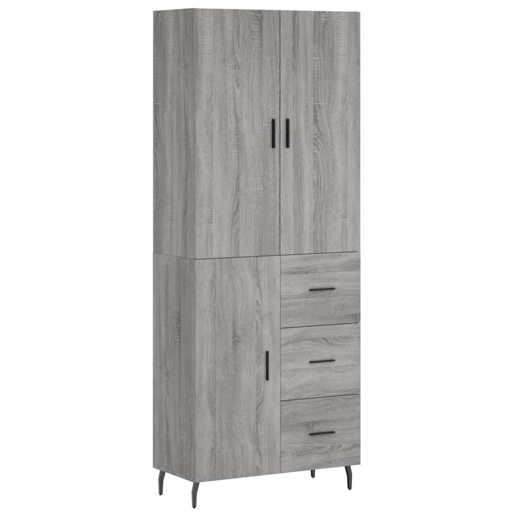 vidaXL Witrynka szary dąb sonoma 69,5x34x180cm materiał drewnopochodny
