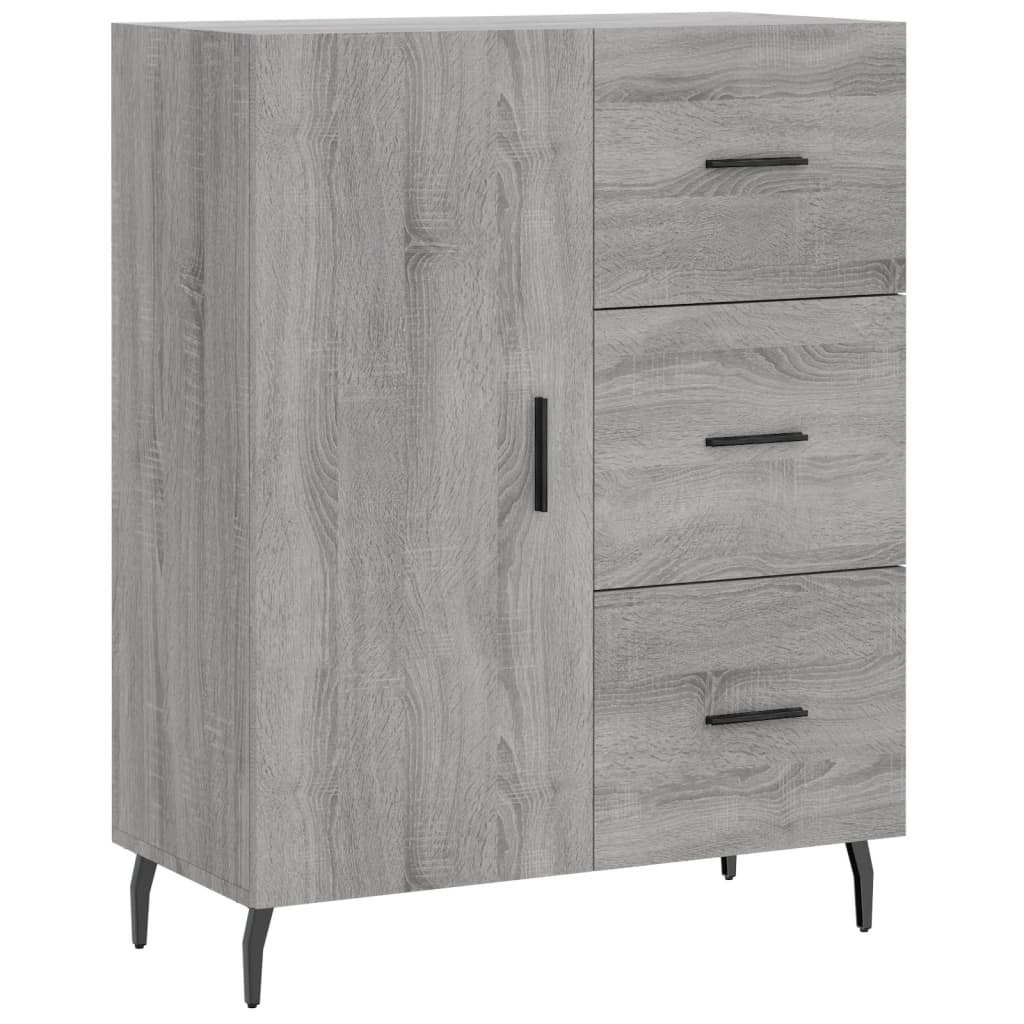 vidaXL Witrynka szary dąb sonoma 69,5x34x180cm materiał drewnopochodny