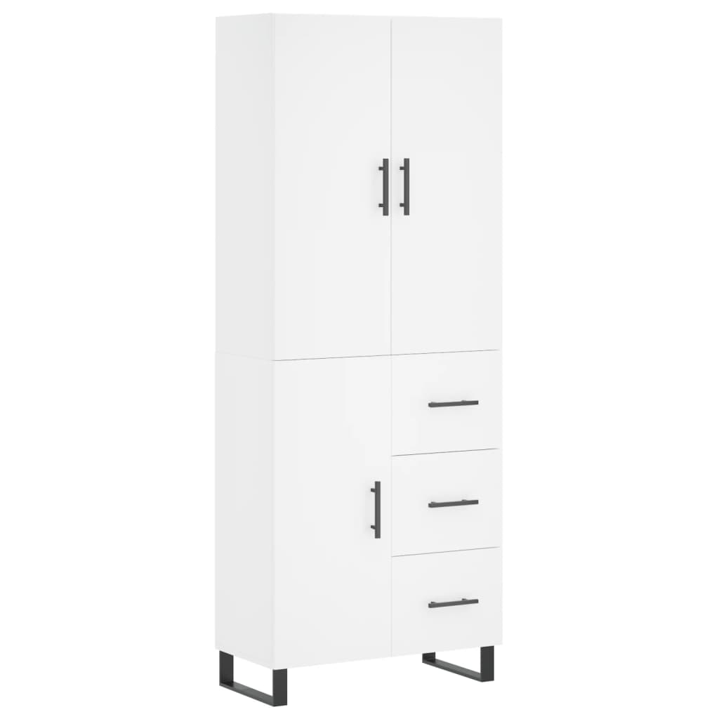 vidaXL Witrynka, biała, 69,5x34x180 cm, materiał drewnopochodny