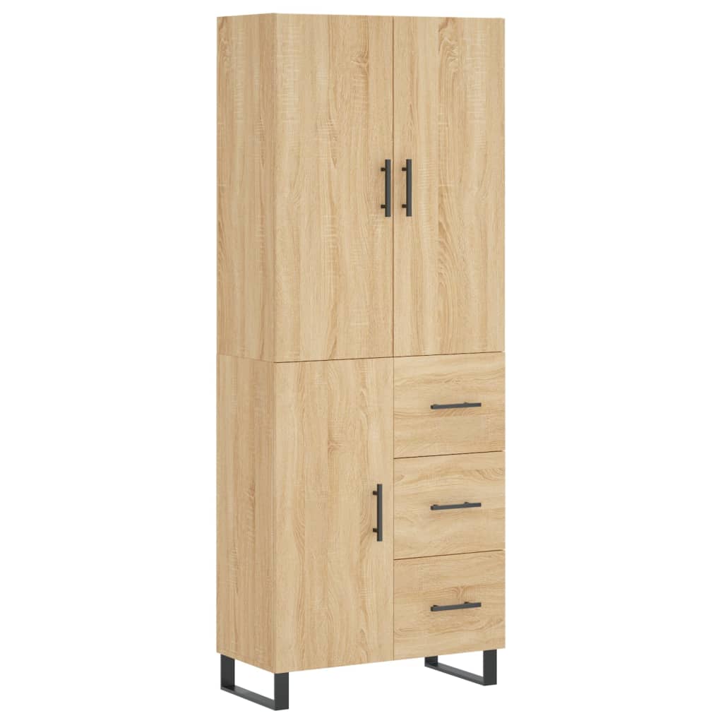 vidaXL Witrynka, dąb sonoma, 69,5x34x180 cm, materiał drewnopochodny