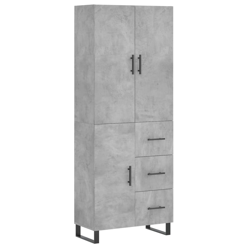 vidaXL Witrynka, szarość betonu 69,5x34x180 cm materiał drewnopochodny