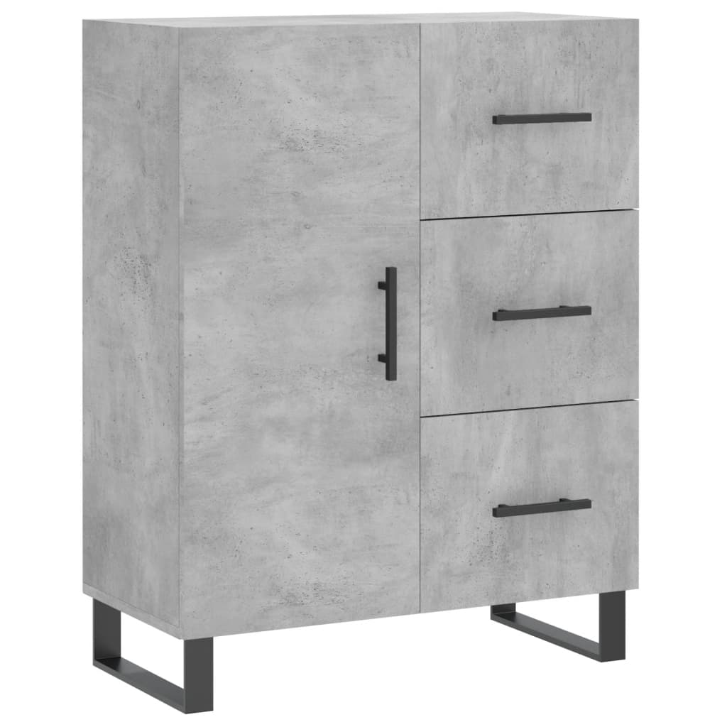 vidaXL Witrynka, szarość betonu 69,5x34x180 cm materiał drewnopochodny