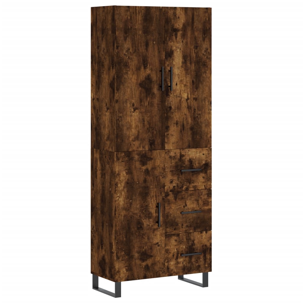 vidaXL Witrynka przydymiony dąb 69,5x34x180 cm materiał drewnopochodny