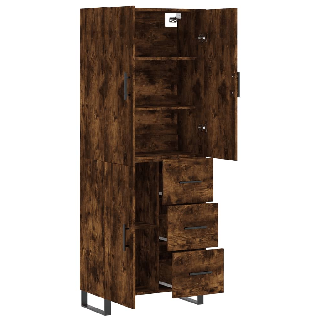 vidaXL Witrynka przydymiony dąb 69,5x34x180 cm materiał drewnopochodny