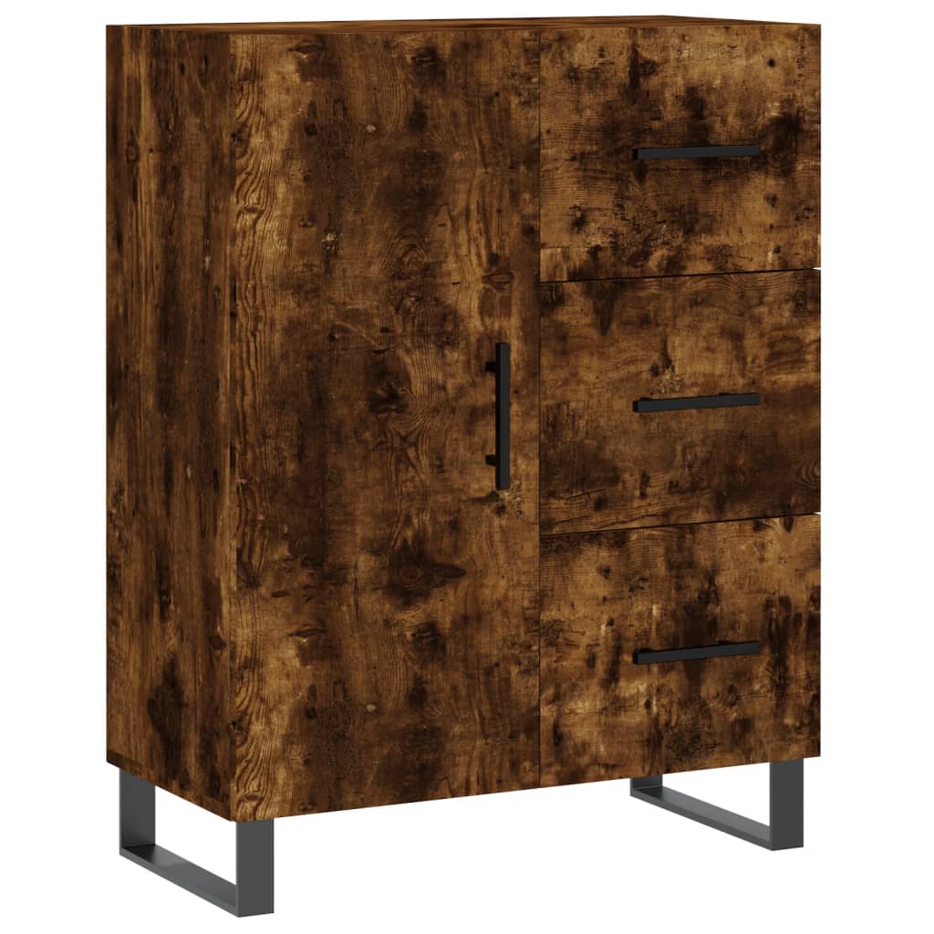 vidaXL Witrynka przydymiony dąb 69,5x34x180 cm materiał drewnopochodny