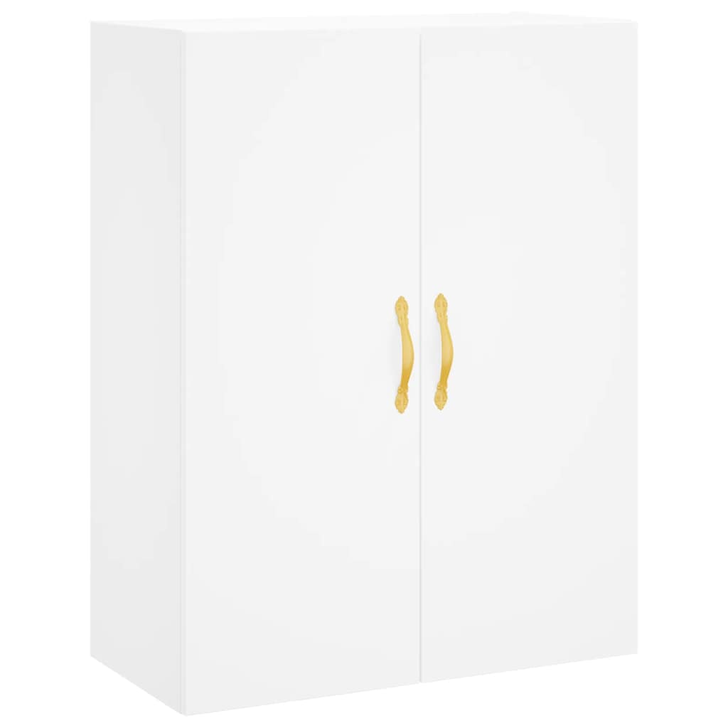 vidaXL Witrynka, biała, 69,5x34x180 cm, materiał drewnopochodny