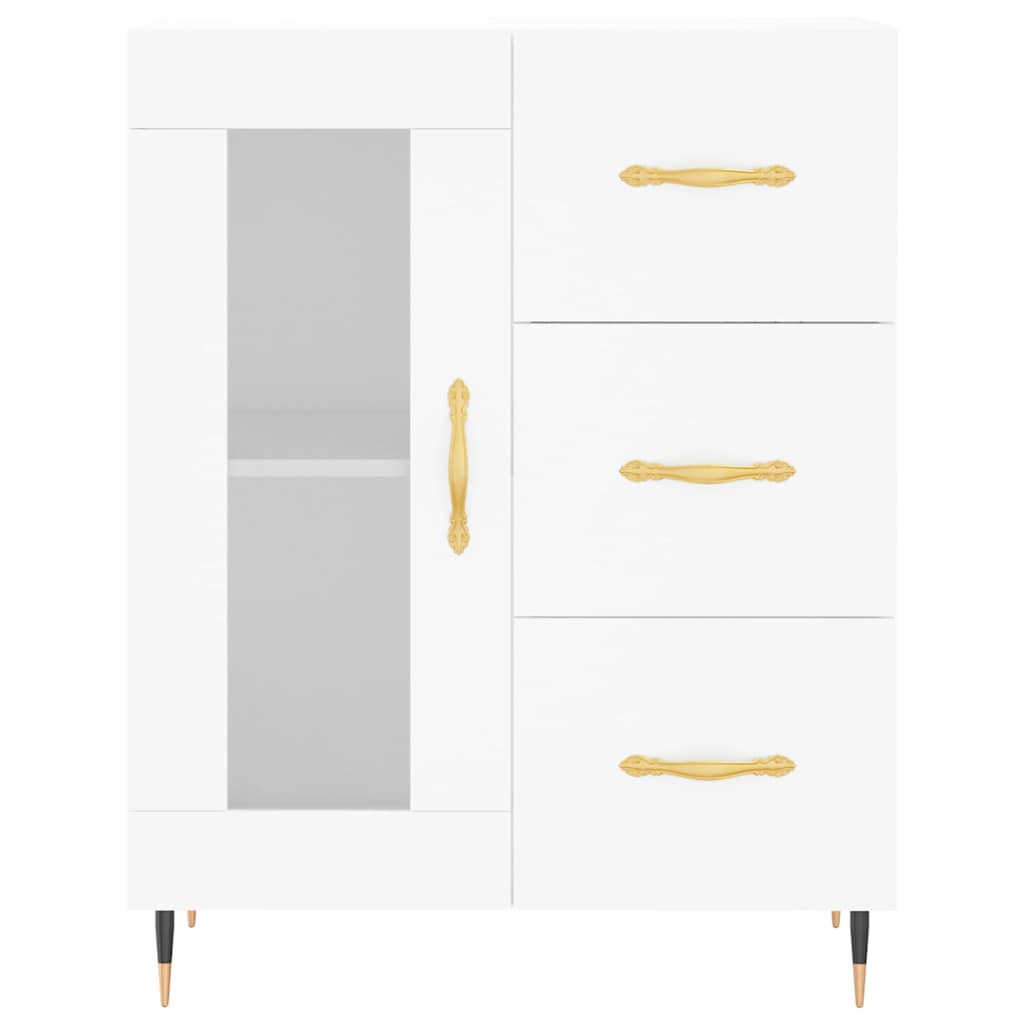 vidaXL Witrynka, biała, 69,5x34x180 cm, materiał drewnopochodny