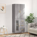 vidaXL Witrynka szary dąb sonoma 69,5x34x180cm materiał drewnopochodny