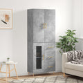 vidaXL Witrynka, szarość betonu 69,5x34x180 cm materiał drewnopochodny