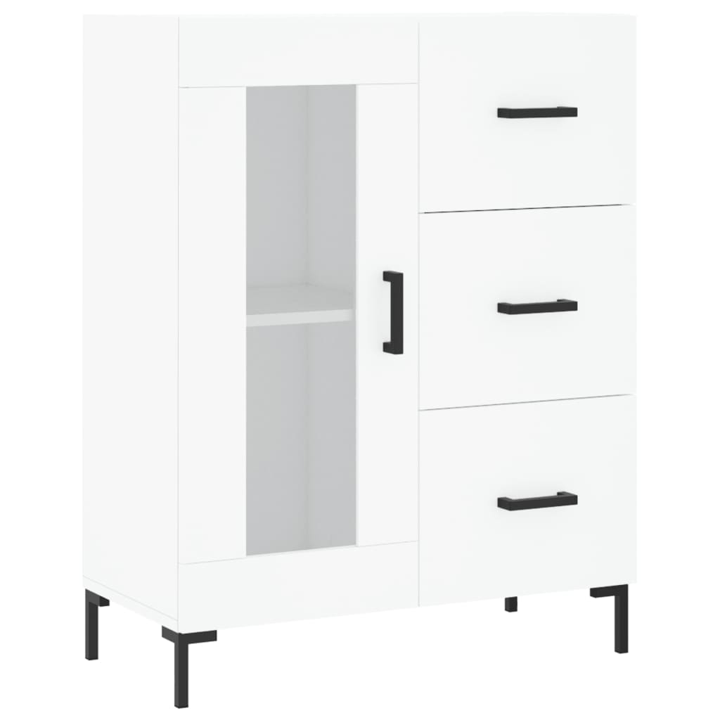 vidaXL Witrynka, biała, 69,5x34x180 cm, materiał drewnopochodny