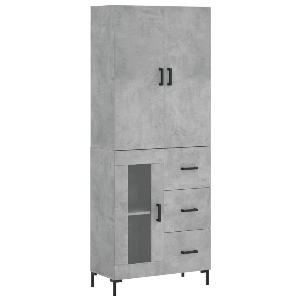 vidaXL Witrynka, szarość betonu 69,5x34x180 cm materiał drewnopochodny