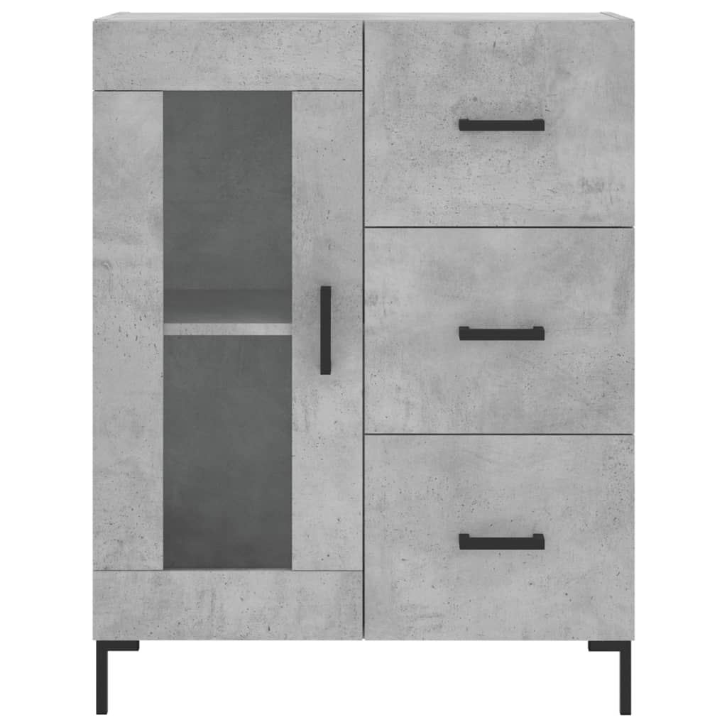 vidaXL Witrynka, szarość betonu 69,5x34x180 cm materiał drewnopochodny