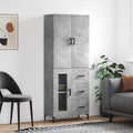 vidaXL Witrynka, szarość betonu 69,5x34x180 cm materiał drewnopochodny