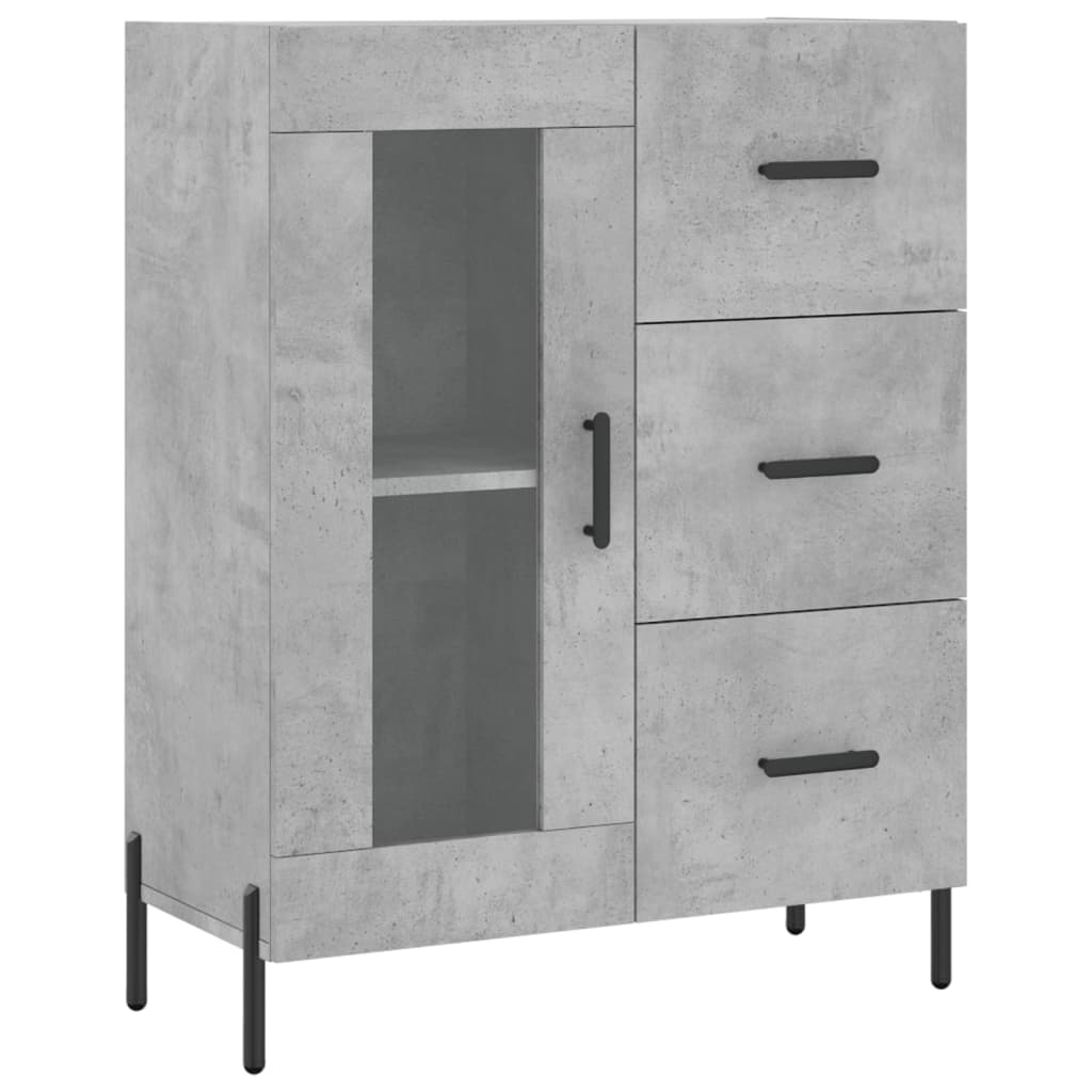 vidaXL Witrynka, szarość betonu 69,5x34x180 cm materiał drewnopochodny