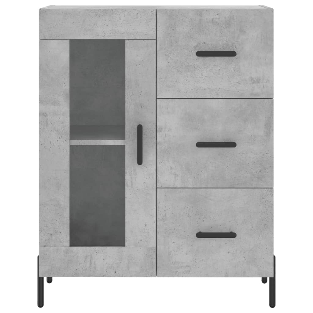 vidaXL Witrynka, szarość betonu 69,5x34x180 cm materiał drewnopochodny