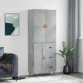 vidaXL Witrynka, szarość betonu 69,5x34x180 cm materiał drewnopochodny