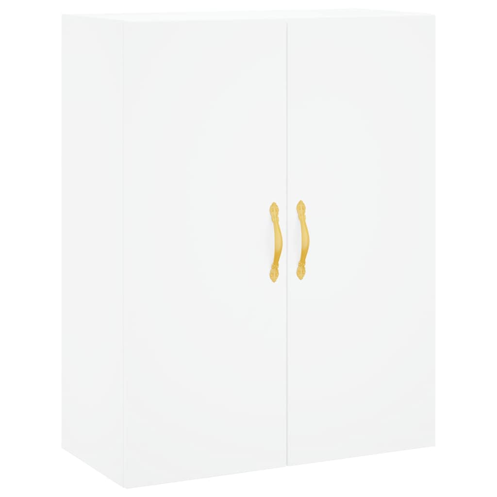 vidaXL Witrynka, biała, 69,5x34x180 cm, materiał drewnopochodny
