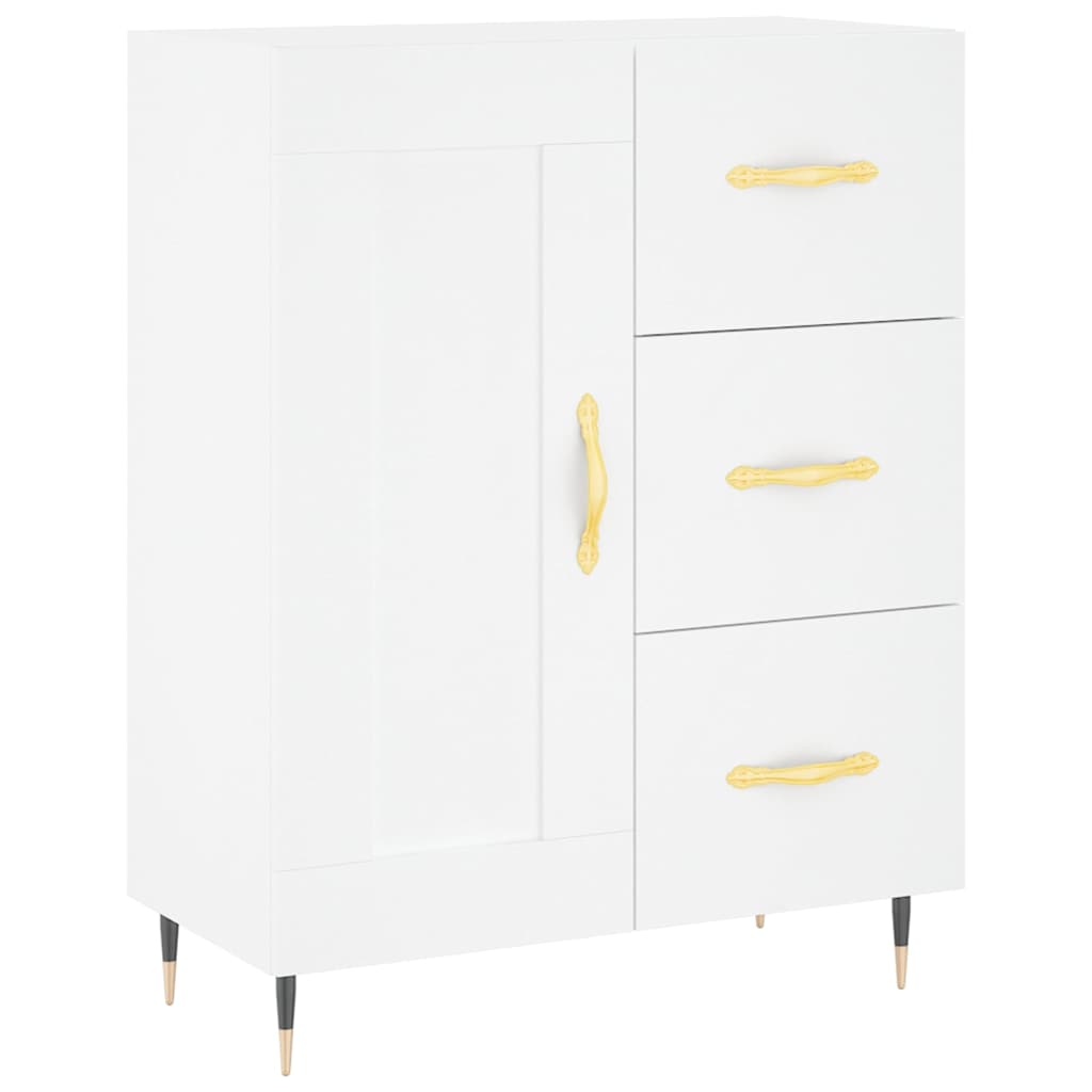 vidaXL Witrynka, biała, 69,5x34x180 cm, materiał drewnopochodny