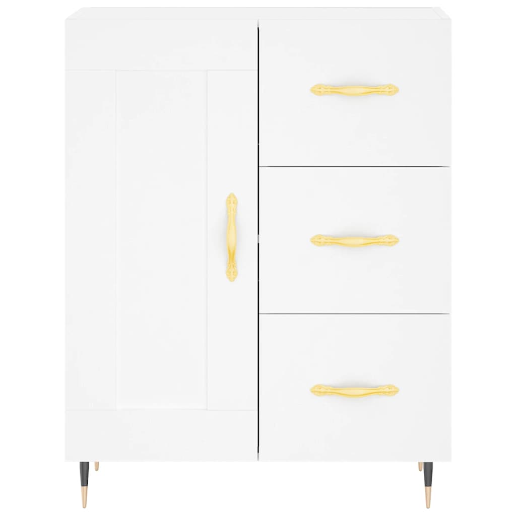 vidaXL Witrynka, biała, 69,5x34x180 cm, materiał drewnopochodny