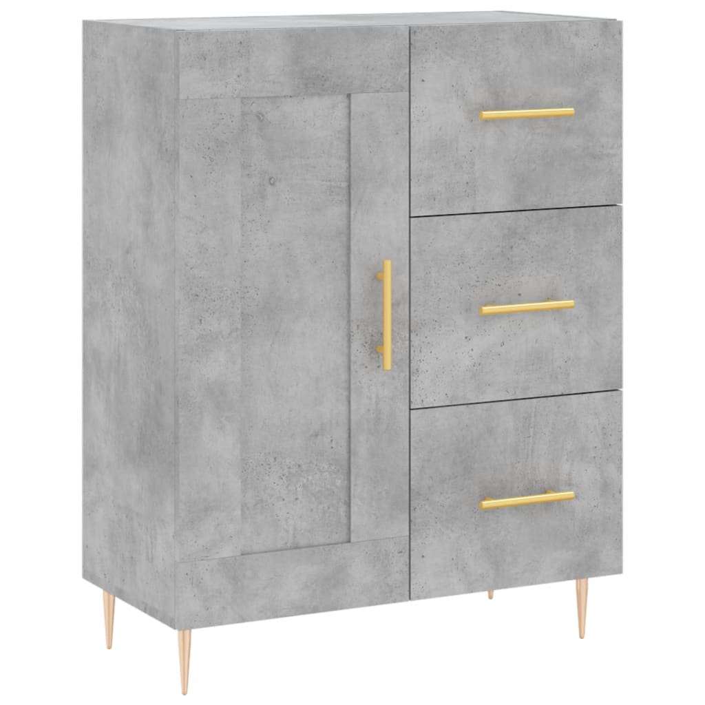 vidaXL Witrynka, szarość betonu 69,5x34x180 cm materiał drewnopochodny