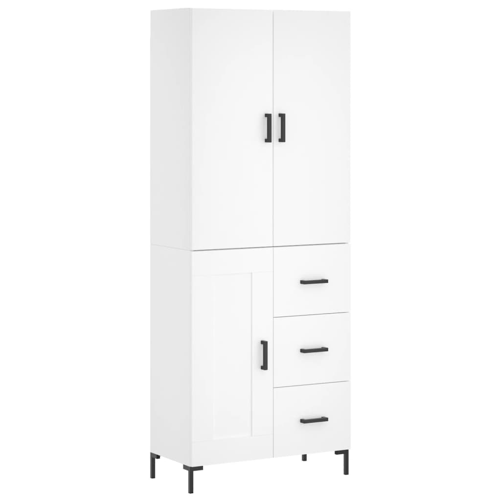 vidaXL Witrynka, biała, 69,5x34x180 cm, materiał drewnopochodny