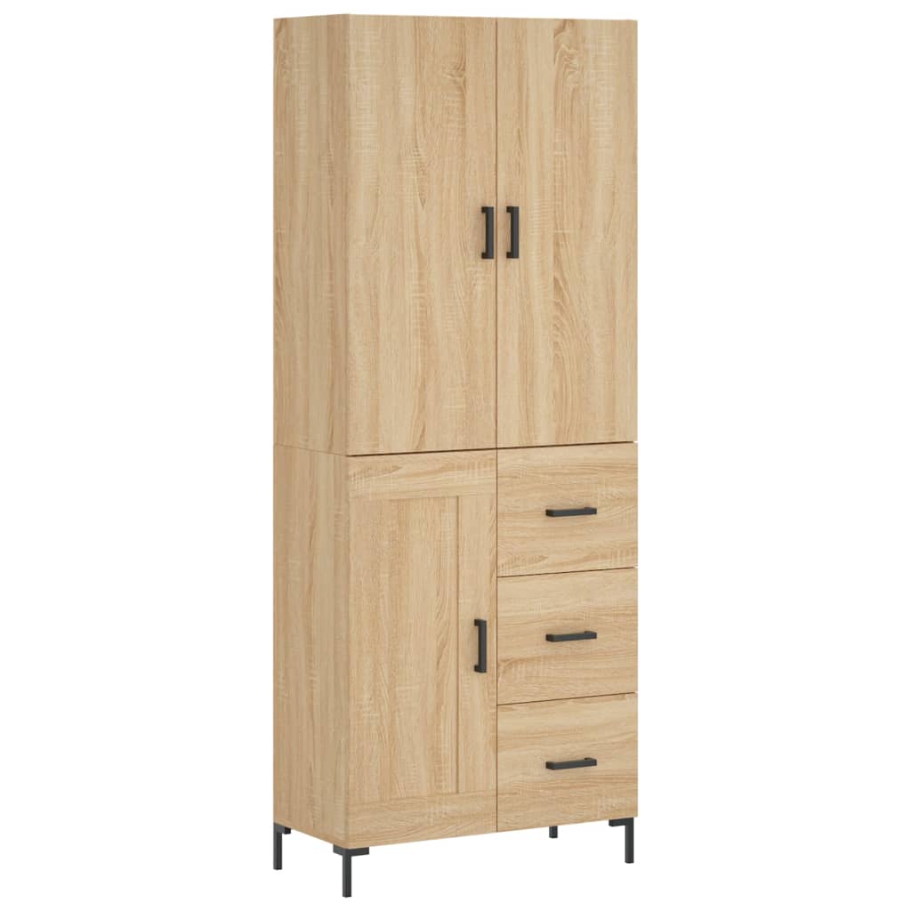 vidaXL Witrynka, dąb sonoma, 69,5x34x180 cm, materiał drewnopochodny