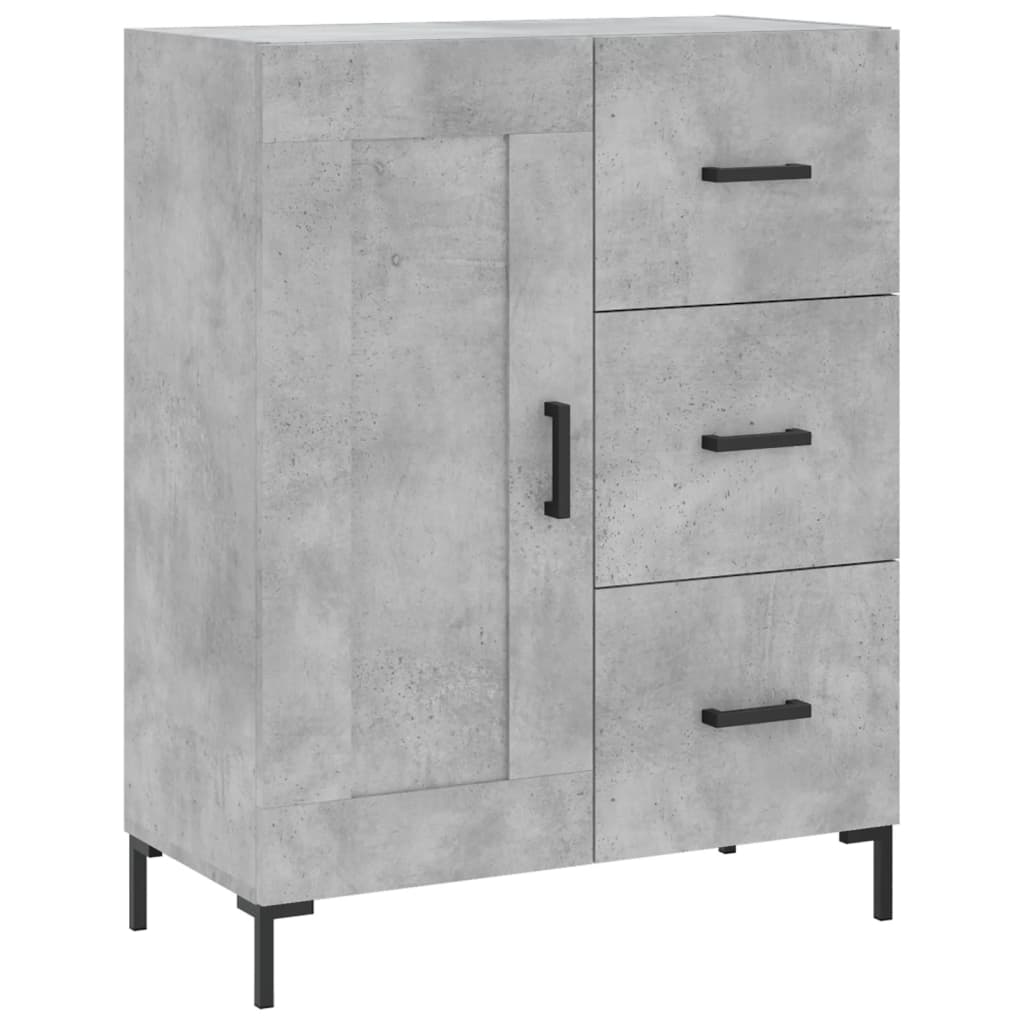vidaXL Witrynka, szarość betonu 69,5x34x180 cm materiał drewnopochodny