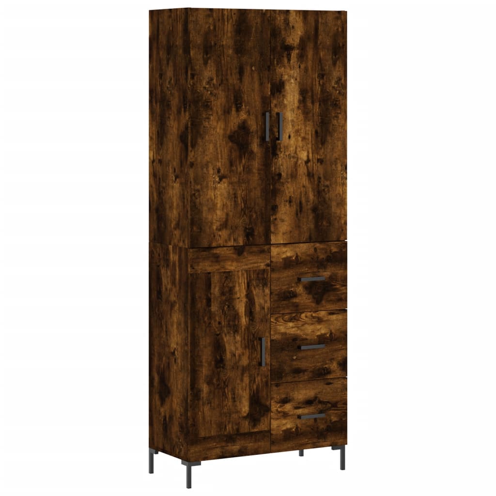 vidaXL Witrynka przydymiony dąb 69,5x34x180 cm materiał drewnopochodny