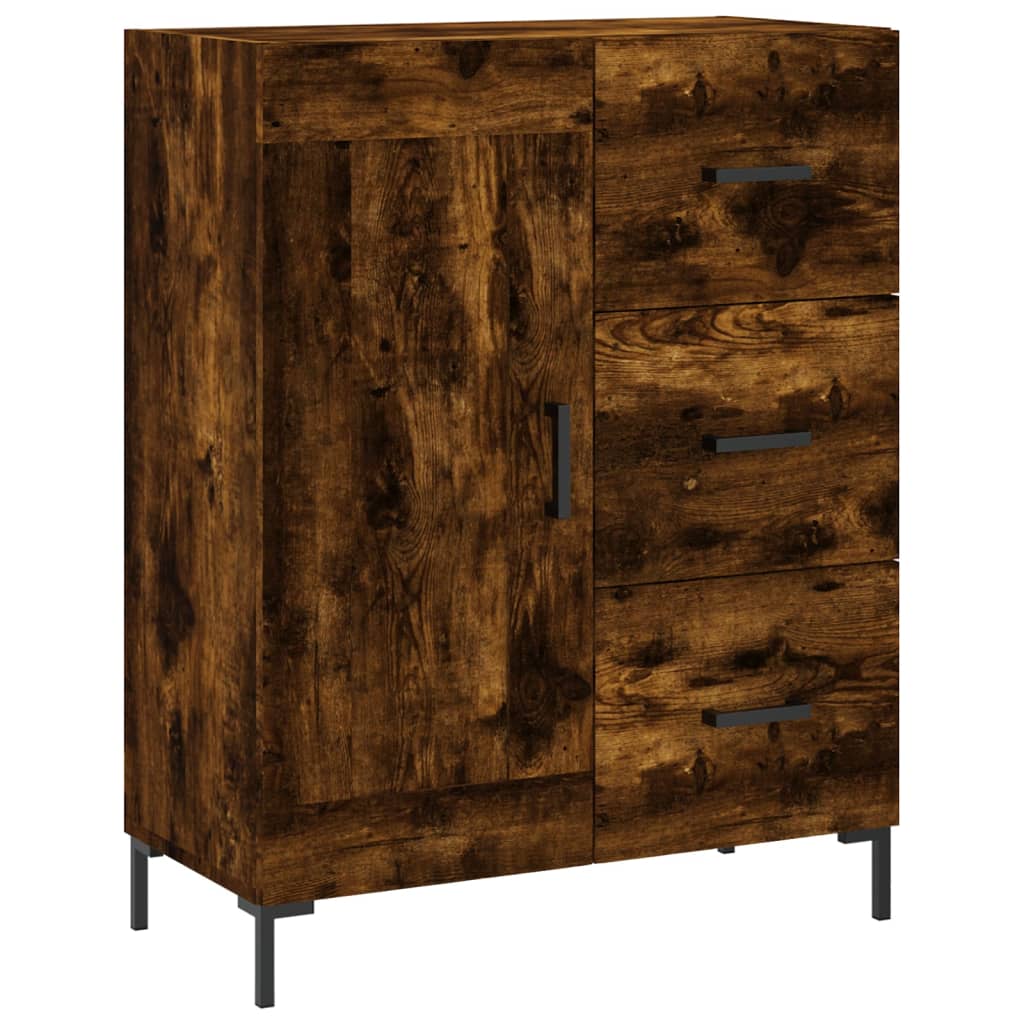 vidaXL Witrynka przydymiony dąb 69,5x34x180 cm materiał drewnopochodny