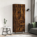 vidaXL Witrynka przydymiony dąb 69,5x34x180 cm materiał drewnopochodny