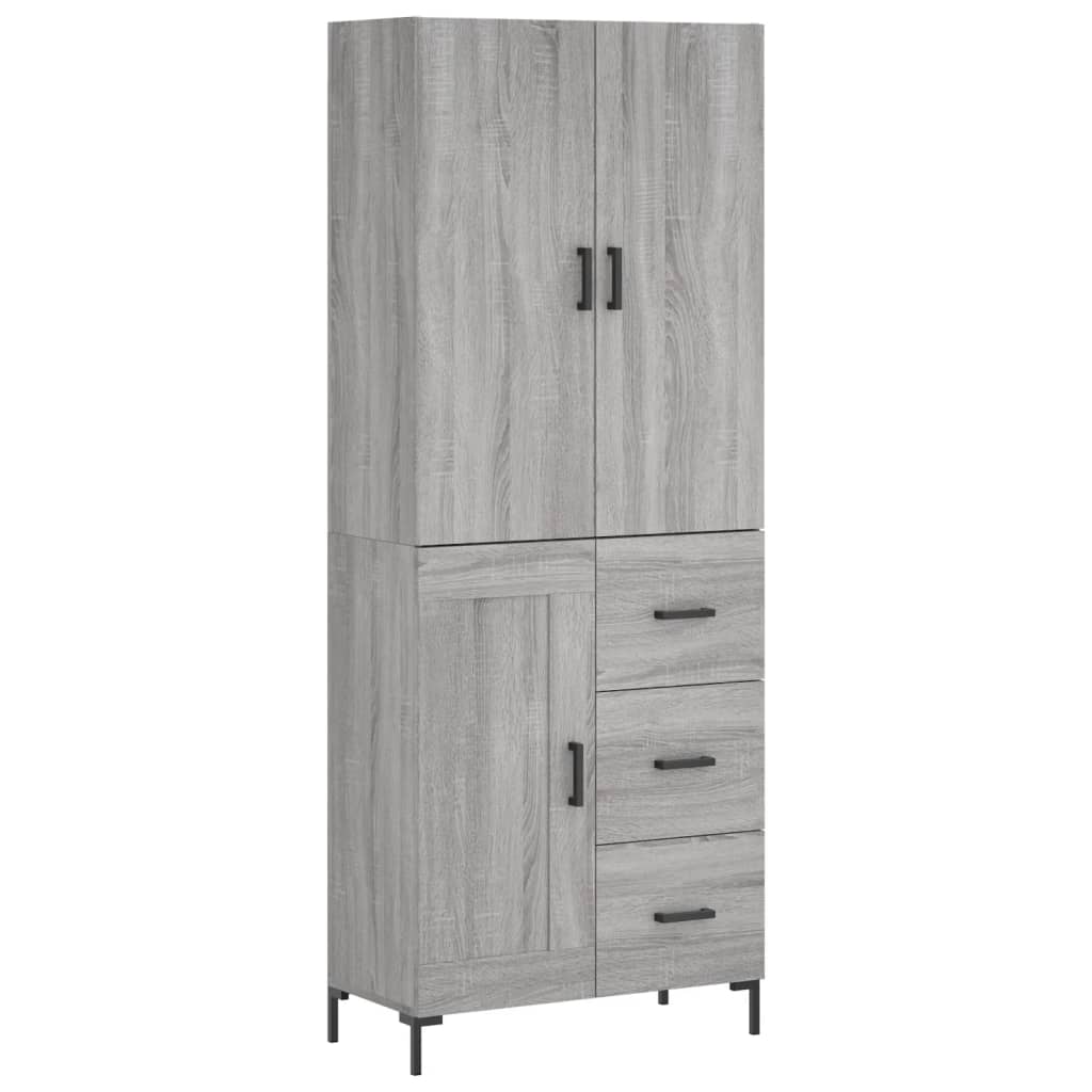 vidaXL Witrynka szary dąb sonoma 69,5x34x180cm materiał drewnopochodny