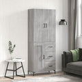 vidaXL Witrynka szary dąb sonoma 69,5x34x180cm materiał drewnopochodny