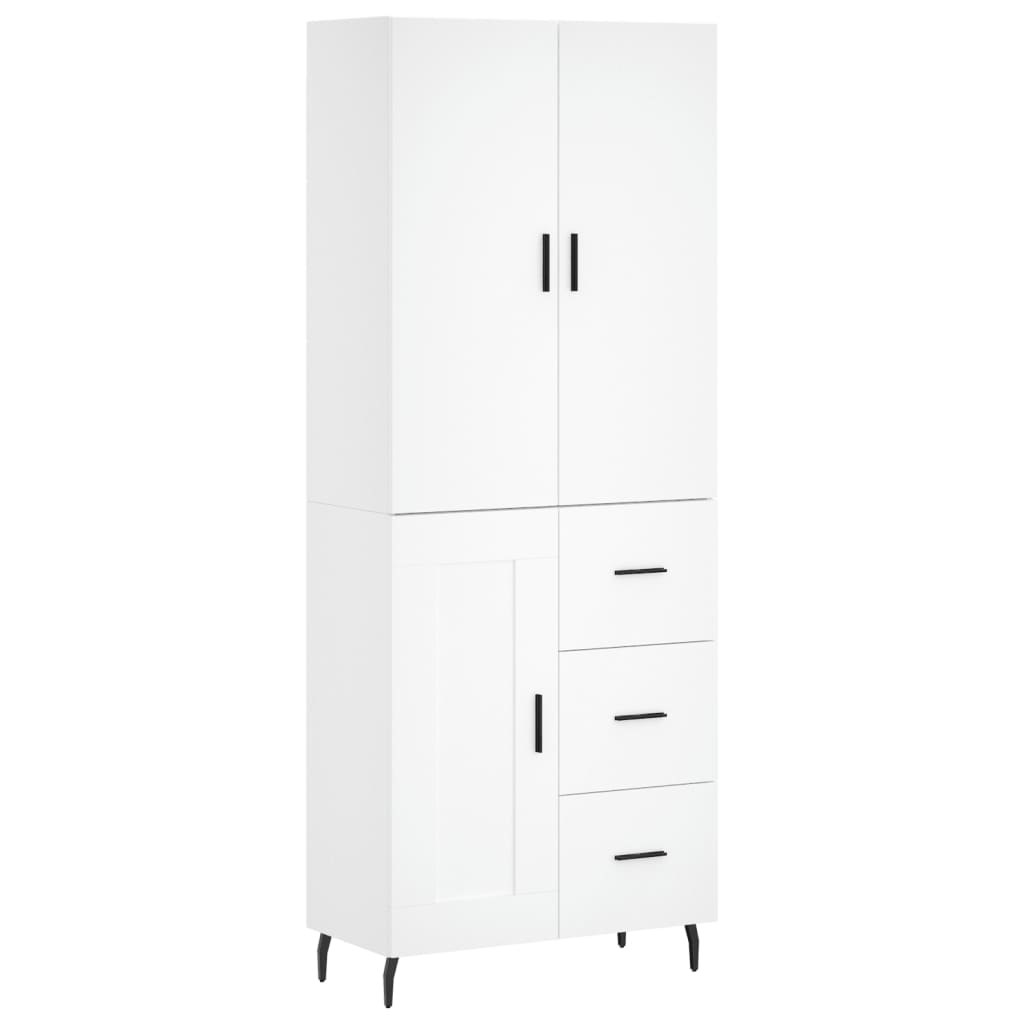 vidaXL Witrynka, biała, 69,5x34x180 cm, materiał drewnopochodny
