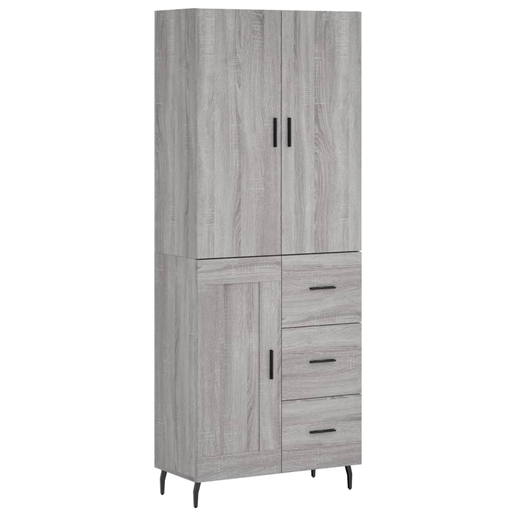 vidaXL Witrynka szary dąb sonoma 69,5x34x180cm materiał drewnopochodny