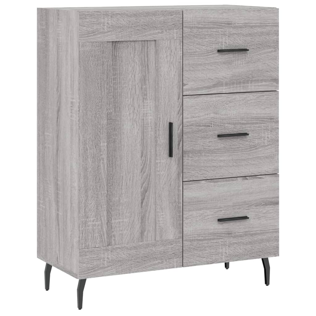 vidaXL Witrynka szary dąb sonoma 69,5x34x180cm materiał drewnopochodny