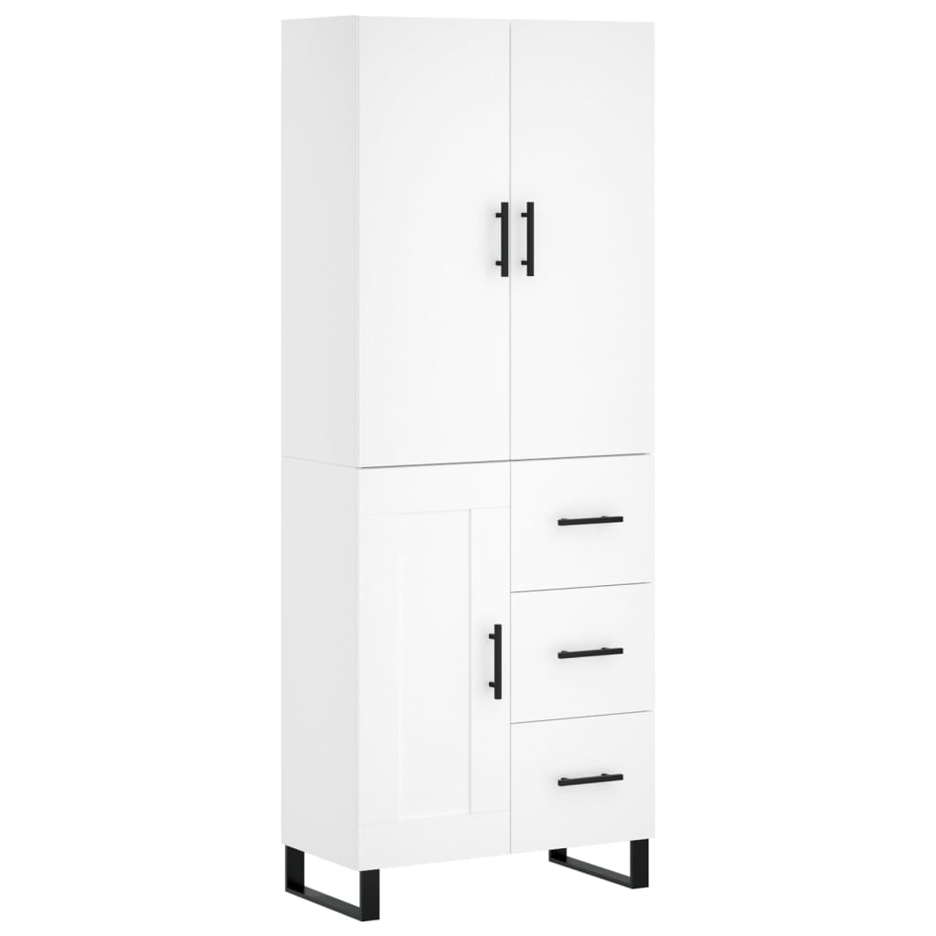 vidaXL Witrynka, biała, 69,5x34x180 cm, materiał drewnopochodny