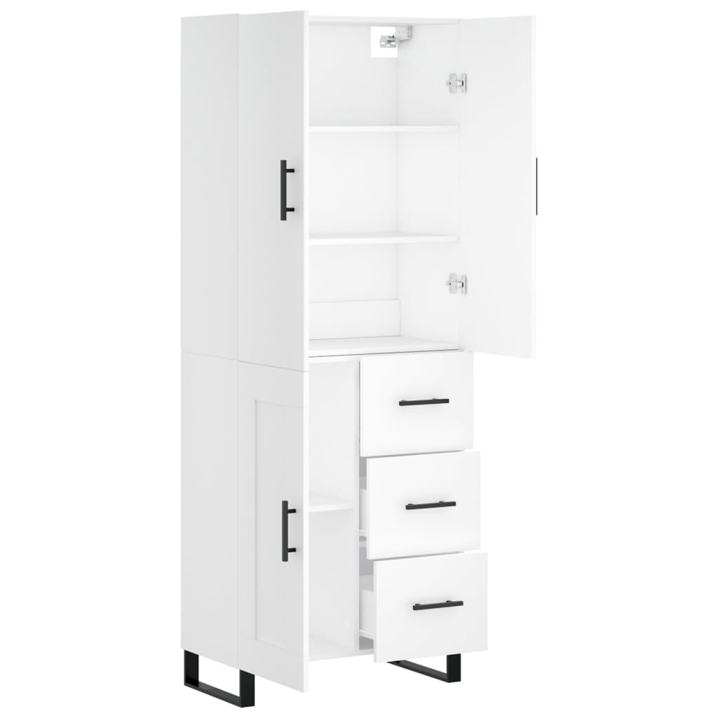 vidaXL Witrynka, biała, 69,5x34x180 cm, materiał drewnopochodny
