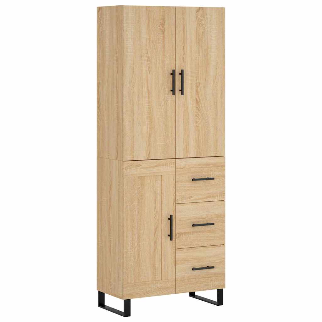 vidaXL Witrynka, dąb sonoma, 69,5x34x180 cm, materiał drewnopochodny