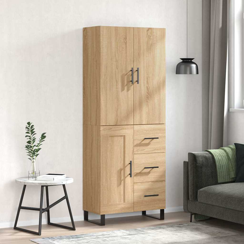 vidaXL Witrynka, dąb sonoma, 69,5x34x180 cm, materiał drewnopochodny