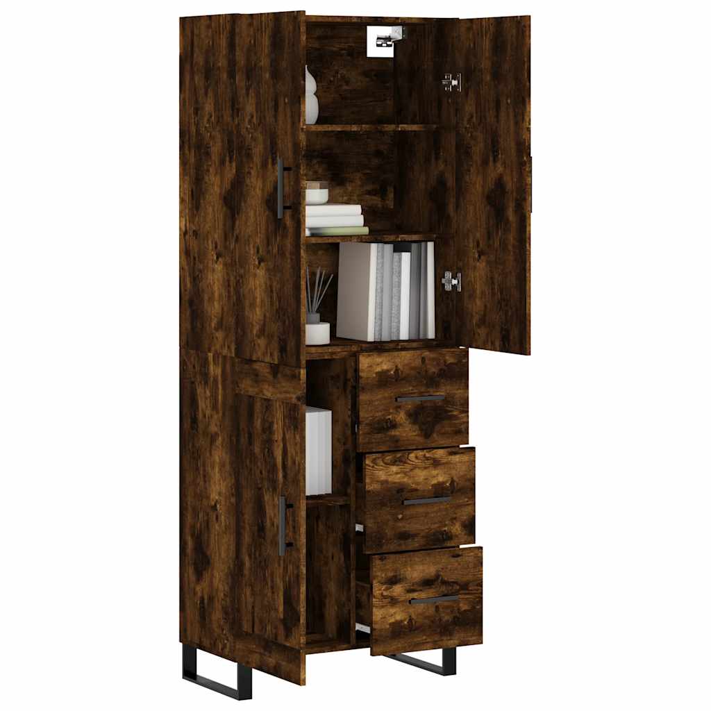 vidaXL Witrynka przydymiony dąb 69,5x34x180 cm materiał drewnopochodny