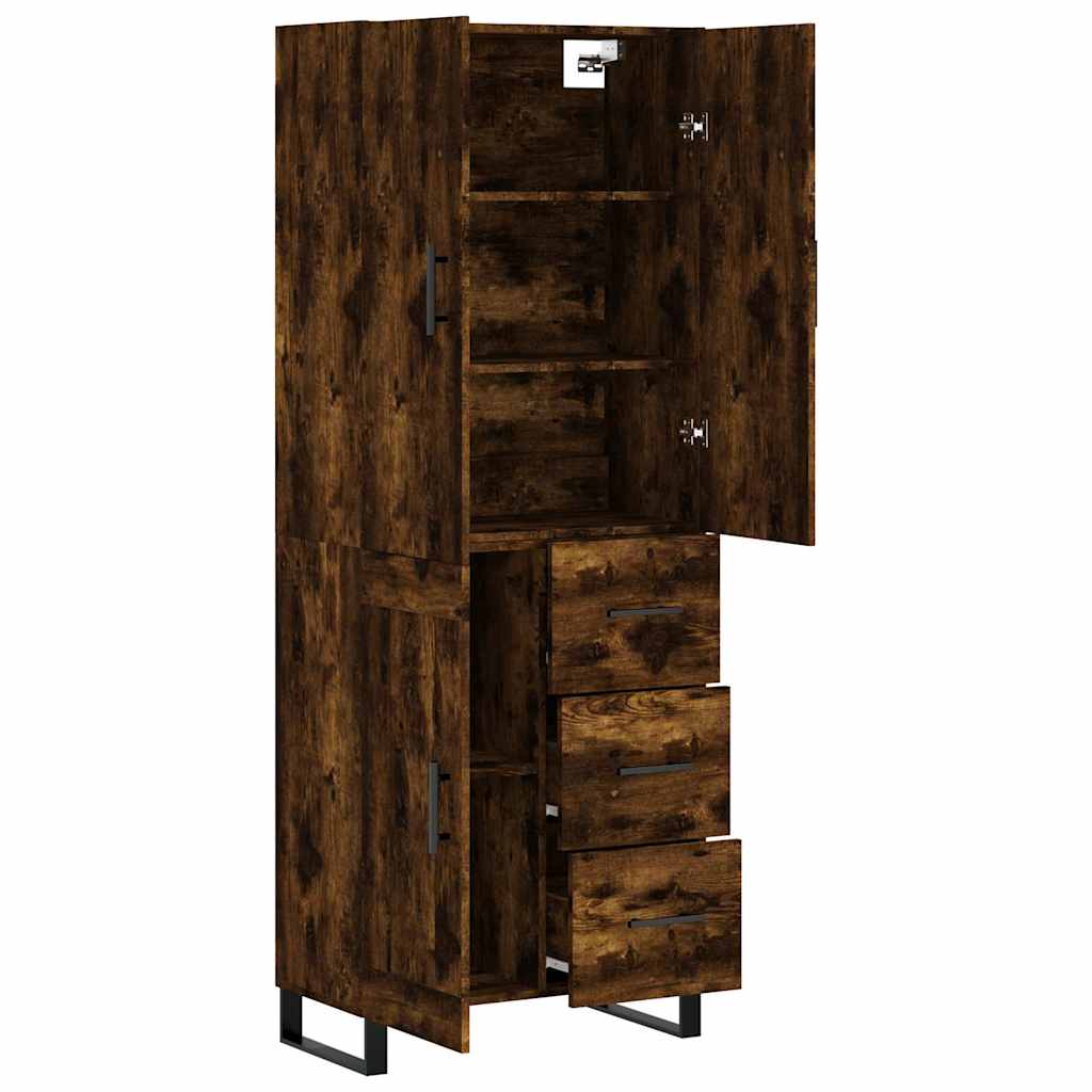 vidaXL Witrynka przydymiony dąb 69,5x34x180 cm materiał drewnopochodny