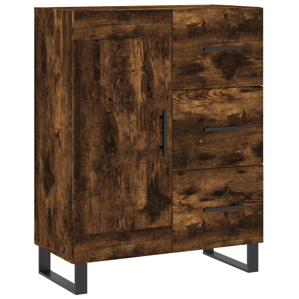 vidaXL Witrynka przydymiony dąb 69,5x34x180 cm materiał drewnopochodny