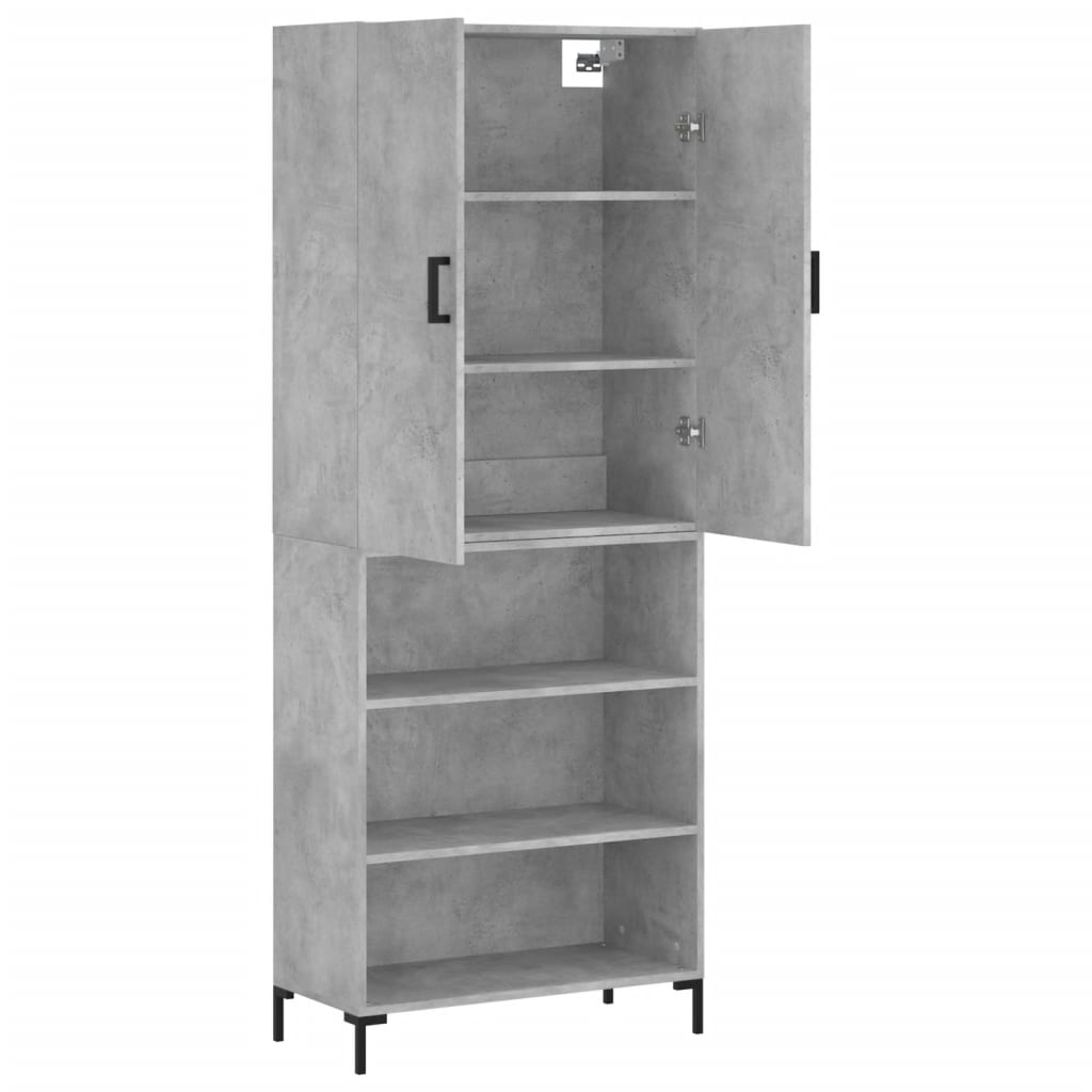 vidaXL Witrynka, szarość betonu 69,5x34x180 cm materiał drewnopochodny