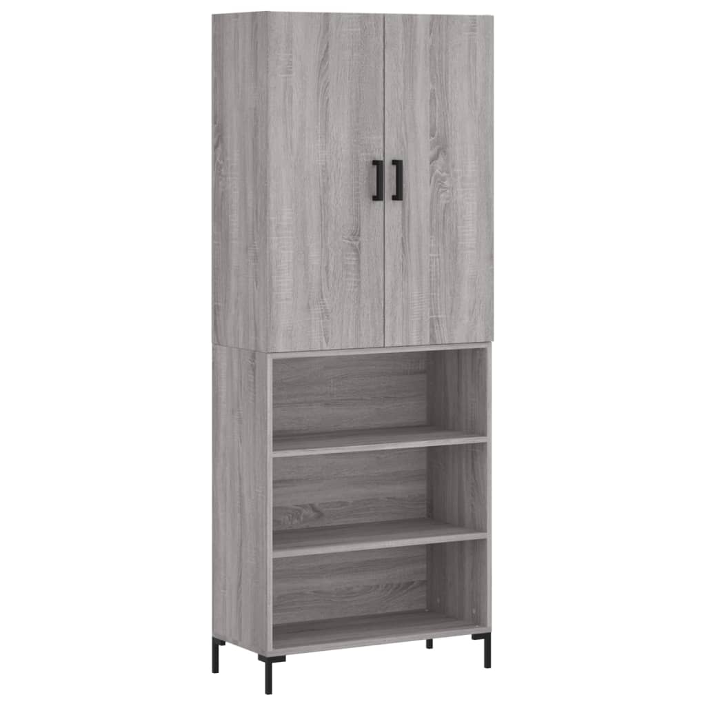 vidaXL Witrynka szary dąb sonoma 69,5x34x180cm materiał drewnopochodny