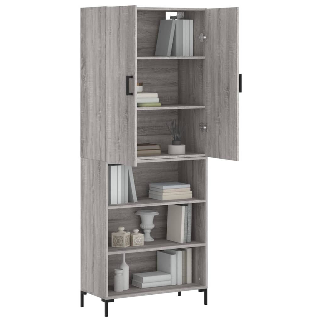 vidaXL Witrynka szary dąb sonoma 69,5x34x180cm materiał drewnopochodny