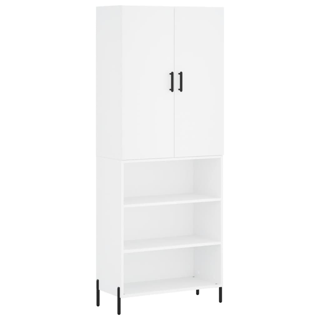 vidaXL Witrynka, biała, 69,5x34x180 cm, materiał drewnopochodny